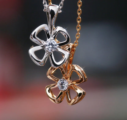 [BLUE TEARS]FIOREVER NECKLACE DIAMOND CENTER