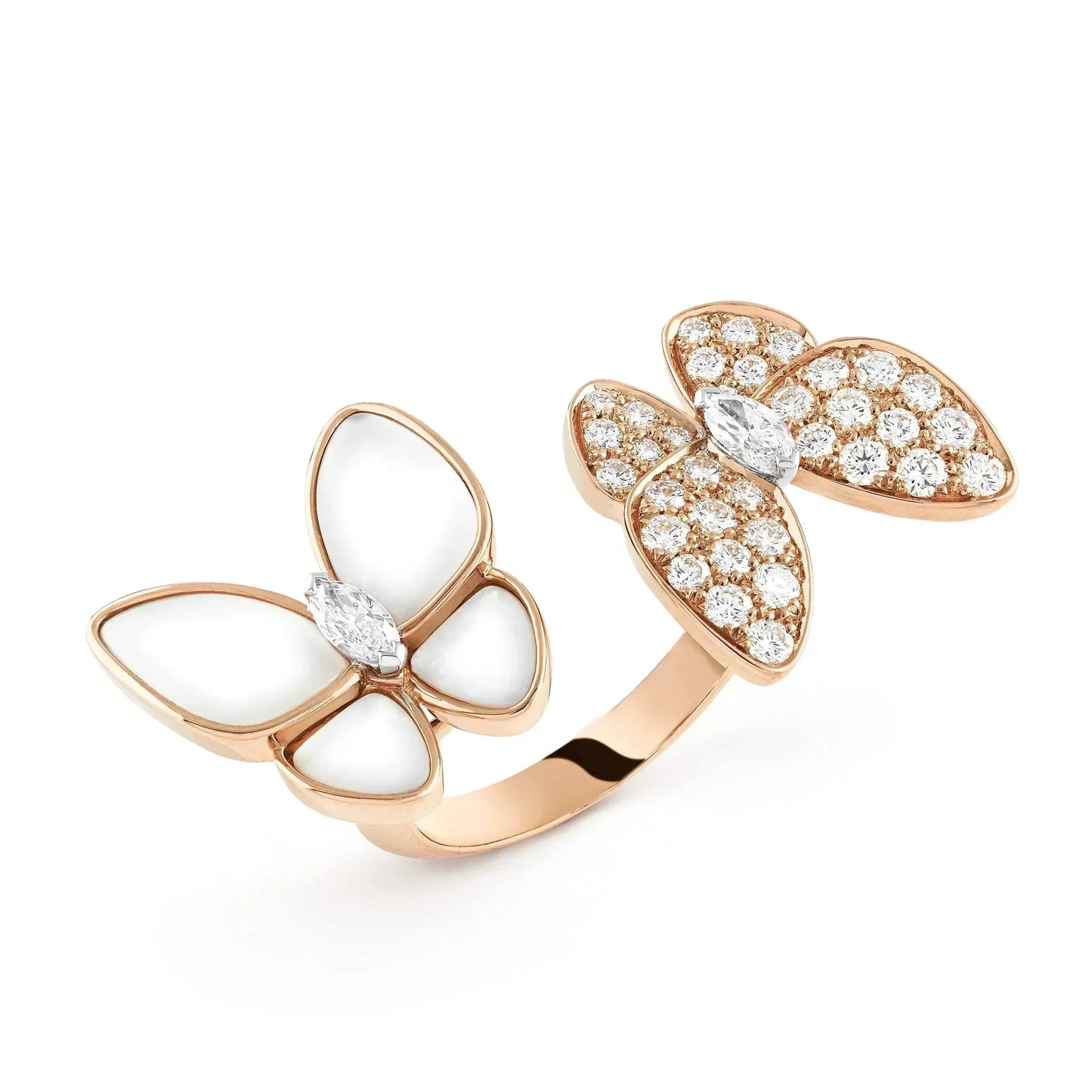 [BLUE TEARS]TWIN BUTTERFLY DIAMOND MOP RING
