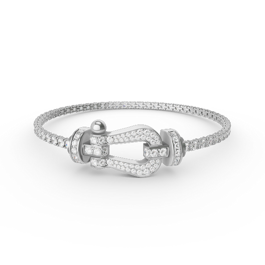 [BLUE TEARS]FORCE  LARGE HORSESHOE FULL DIAMOND TENNIS BRACELET